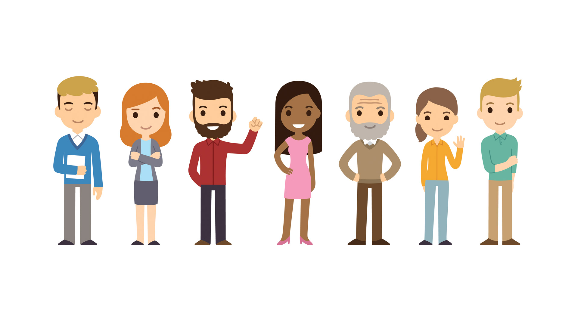 Векторные люди PNG. People character. Multi-generational Business people - cartoon. Jpg White cartoon people.